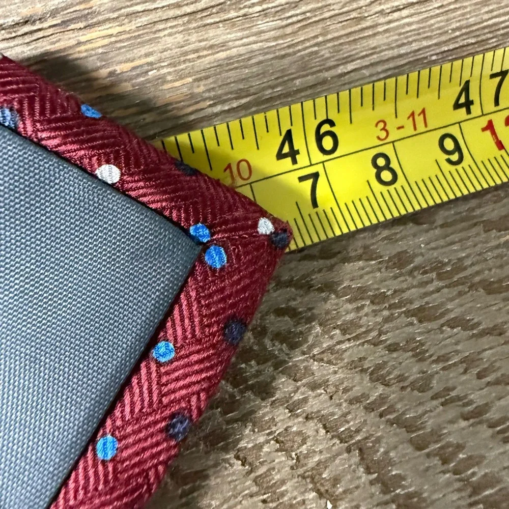 Calvin‎ Tie Burgundy Polka Dot Silk Handmade Designed in Italy Kids Boy
